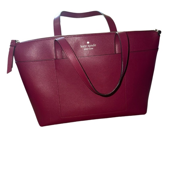 kate spade Handbags - Kate Spade Deep Red Tote Bag with Crossbody Straps